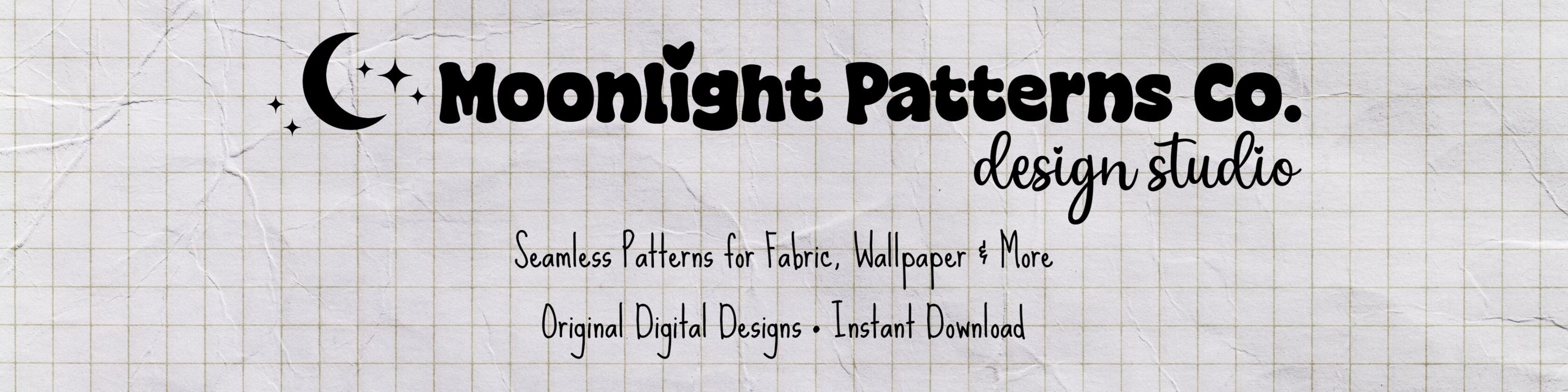 Moonlight Patterns Co. design studio banner